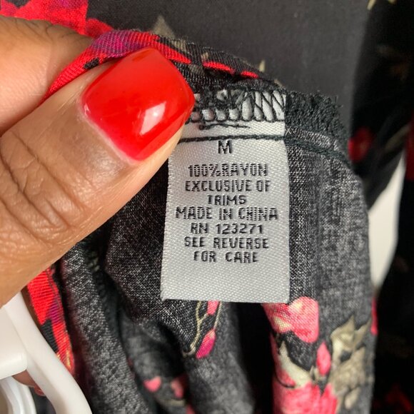 🟣🟣🟣 J FOR JUSTIFY Women's Size Medium Floral 3/4 Sleeve Shift Dress - Picture 7 of 9